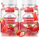 Softbear Berberberine dengan Ceylon Cinnamon Gummies Organic Berberine HCL 1500mg untuk Metabolisme Kesehatan Sugare Free Berberine Suplemen Strawberry 120 Count