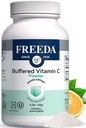FREEDA Buffered Vitamin C Powder (Kalsium Accorbate) - Non-Acidic, Stomach- Friendly Vitamin C untuk Individu Sensitif - Vegan, Kosher, Sugar- Free Imune Dukungan - 5 oz