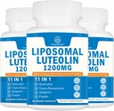 1200MG Lipomal Luteolin Suplement - Maksimum Absorpsi, Antioksidant Boost for The Brain 180 Kapsul