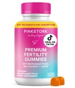 Gulat Fertilitas Pink untuk Perempuan - Pineapple Mangga Flavor, Dukungan Konsep dengan Myo- Inositol, CoQ10, Folate, Zinc, DD, B6, B12 - Hormonal & Reproduktif Tambahan Kesehatan - 60 Gummies