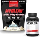 Myogenix Liver Supplemen Dukungan & Myolean Vanila Whey Protein - Advanced Liver Health & Muscle Recovery dengan 40g High Protein - Dukung Detox, Growth & Performance
