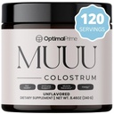 Optimal Prime - MUUU Bovine Colostrum Tambahan dan Superfood Powder untuk Kesehatan Gut, Bloating, Imune Dukungan, Rambut, Kulit, dan Nails Tanpa Rasa, 120 Hamba