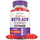 Ultra Quick Keto ACV Gummies Extreme 2000MG Ultraquick Keto Gummies Apple Cider Vinegar Formulated dengan Powder Beet Juice B12 Vegan Non GMO 60 Gummys