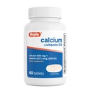 Rugby Calcium 600 mg Tablet dengan Vitamin D3 200IU (5 mcg) - Gluten- Free Daily Vitamin D Supplemen Bone Health dan Calcium Absorpsi, 60 Count (1 Pack)