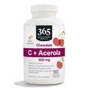 365 by Whole Foods Market, Chewable C + Acerola C 500mg, Natural Cherry Flavor, Vegan, 90 Tablet