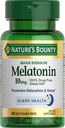 Nature 's Bounty Melonatin, 100% Obat Free Sleep Aid, Dietary Supplement, Promotes Relaxation and Sleep Health, 10mg, 45 Quick Dissolve Tablets
