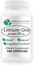 Litium Oro 20 mg, Mendukung Kesehatan Mood Wellness, Perilaku, dan Memori. Bioavable, 100 Caps (Elemental Lithium Orotasi)