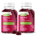 Viteey Beet Root Gummies dengan Tart Cherry - Beetroot Tambahan Kesehatan Jantung, Tekanan Darah Dukungan - Vegan, Gluten- Bebas - 120 Cacah