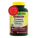 Suplemen Curcumin Spring Valley Turmeric; 124; Suplemen Kurcumin Turmerik, Ultra Kekuatan 1.500 mg, 90 Count + STS Sticker.