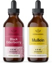 HERBAMAMA Herbal Drops Kit - Bundle of Black Elderberry Extract dan Mullein Leaf Tincture oz - Vegan, Non-GMO, Sugar & Alcohol-Free - 2 Pack