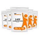 BulkSuplemen .com 5- HTP Powder - 5- Hydroxyptophan, 5 HTP Suplemen - 5- HTP 200mg, Mood Dukungan Suplemen - Gluten Bebas, 200mg per Serving, 5kg (Paket 5)