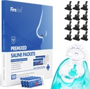 FireAnt 100 Paket Saline dan 12 Pods Saline Reconable Refills Set, Compatible with Nasal Care Nasal - termasuk 100 Menghitung Paket Garam Sinus Rinse + 12 Pack Silicone Refill Refill in Black