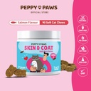 Skin & Coat Chews for Cats - 90 Soft Chews 126; Salmon Flavor 124; with Omega 3, Vitamins & Biotin Suplement 126; Supports Shiny Coat, Reduces Shedding & Itching 124; for Cat Dandruff & Allergy Relief