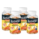 Airborne 750mg Vitamin C Imune Support Gummies for Dewasa, Zesty Orange Flavor, Gluten Free Crafted Blend dengan powerful Antioksidants Vitamin A C & E, 63 Gummies (4 Pack)