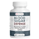 Suplemen Pertahanan Gula - Cinnamon, Chromium, Vanadium, Triple Protection for Heart, Metabolisme, Energi - 60 Kapsul, Dibuat di AS