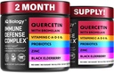 Quercetin dengan Bromelain - Premium Quercetin Capsules untuk Dukungan Imune * - Bromelain Quercetin Suplemen - Non GMO Quercetin - 2 Pack (120 Capsules)