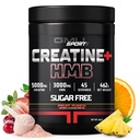 GMU SPORT - Creatine Monohydrate dengan HMB Powder - 45 Servis, Creatine HMB Suplemen, Create with HMB for Increased Strength, Muscle Growth & Enhanced Energy, 3G HMB / Fruit Punch