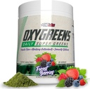 EHP Labs Oxygreens Super Greens Powder - Daily Greens & Superfood Suplement with Spirulina, Chlorella, Pregories, Digevical Enzymes, Antioksidants - 30 Pelayan (Forest Berries)