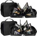 2 PCS Travel Jewelry Organizer Cass, Small Jewelry Bags dengan Clear Zipper Velvet Pouches for Traveling
