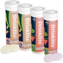 Drinklits Ginger- Lime Hydration Electrolytes & Strawberry Ammune Tablet (4) Link Combo Pack 124; Great Taste - Gluten Free - Daily Gunakan 124; 4 Pack (40 Servings)