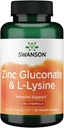 Swanson Zinc Gluconate '&' L- Lysine - 2 -in- 1 Formula 90 Veg Caps