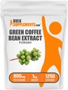 Suplemen BulkSuplemen Green Coffee Bean Extract Powder - Green Coffee Bean Suplemen - Dukungan Energi, Gluten Free, 800mg per Serving, 1kg (2.2 Ibs) (Paket 1)