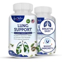 Dukungan Paru-paru Dietary Herbal Support 10 Active Ingredictions Original Formula for Lung Health Lung Cleanse Formula Suplemen untuk Bronchial System 60 Capsules Non GMO