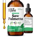 Wild & Organic Saw Palmetto Extract Drops - Urinary Support - Saw Palmetto for Men & Women - Liquid Serenoa Repens Suplemen - Vegan, Sugar & Alcohol- Free - 2 fl oz