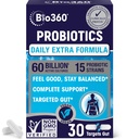 Prototik Kekuatan Ekstra untuk Kesehatan Digetical dan Dukungan Imune, 60 Milyar CFU & 15 Strains, Program Kesehatan Gut untuk Pria dan Wanita Mendukung Konstilasi Ockasional, Diare, Gas & Bloating, 30CT