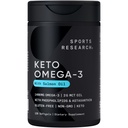 Riset Olahraga ® Keto Omega Fish Oil 1400mg - Full Spectrum Omegaga- 3 Blend with Astaxanthin & Coconut MCT Oil - Keto Disertifikasi, Soy & Gluten- Free (120 Softgels)