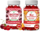 Lanakai Biotin dan Vitamin B12 Gummies Bundle - Hair Skin dan Nails Growth Gummies dengan Vitamin C dan E - None-GMO & Vegan & Support Energi dan Bone Health - 30 Hari Tambahan