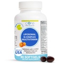 Inti Ilmu Pengetahuan Lipomal Metode Multivitamin B- Kompleks, 90 Softgels - Kompleks Super B Aktif Non-GMO Tambahan Vitamin Vitamin untuk Kesehatan Jantung - Metil B Kompleks Dukungan Immune