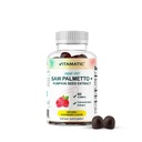 Vitamatic Sugar- Free Saw Palmetto dengan Benih Pumpkin - 3000 mg Equivalen per Serving - Raspberry Flavor Natural - 60 Gummi