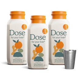DOSE for Your Liver Cleanse Detox & Repair, Made with Organic Milk Thistle Suplement with Turmeriic, Dandelion, Ginger, and Orange, Supports Healthy Liver Fungsi, 16oz Bottle, 3 Pack (3 Sepak Minggu Suppply)