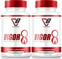 NutraRize (2 Pack) Vigor 8 untuk Pria, Vigor 8 Pil Laki-laki Enhancing Formula, Migor Delapan Tambahan Capsules Boost, Vigor Booster Review Horny Goat Tonkat Ali (120 Capsules)