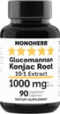 MONOHERB Amorophallus konjac Radix Ekstrak Glucomannan 1000 mg - 90 Vegetarian Capsules