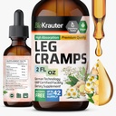 BIO KRAUTER Leg Cramps dengan Quinine - Ginger & Chamomile Liquid Extrates for Leg Cramps - Alkohol Alam & Gula Free Formula - Vegan Drops 2 Fl.Oz.