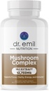 DR. EMIL NUTRITITION 10 Mushroom Supplemen Mental Clarity, Fokus & Imune Dukungan - Functional Jamur Suplemen Nootropic dengan Ekstrak Lions Mane, Cordyceps, Turkey Tail & More