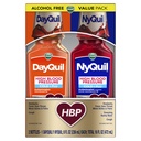 VICKS DayQuil & NyQuil High Pressure Cold & Flu Relief Cair Co-Pack, powerful Multiple Symptom Daytime & Nighttime Relief for Cold, Cough, and Flu Sympories, Sugar & Hour Free, 2x8oz