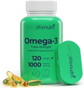 Omega 3 Minyak Ikan 1000mg - dengan EPA Tinggi & DHA, 120 Softgeels, Acids Gendut Suplemen untuk Fungsi Kognitif, dari Salmon, 4-Bulan Suppply, GMP Disertifikasi, Dibuat di USA