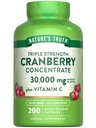 Nature 's Truth Cranberry Concentrate pills 124; Plus Vitamin C 124; 30,000mg 124; 200 Quick Rilis Kapsules 126; Non-GMO & Gluten Free Suplemen