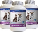 Kucing Bad Breath Home Remedy - PROBIOTICS for Pets - Dogs Cats - Bad Gas and Breath Treats - Advanced Ammune Boost - cat Digeptical support - 3 Botol (180 Treats)