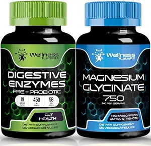 WELLNESS LABSRX Digetical Enzymes with Progories and Pregnance 124; Magnesium Glycinate Capsules