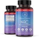 Tambahan NAC N- Acetyl Cysteine 1000 mg, Amino Acid, Antioksidan Alam, Dukungan untuk Liver, Lung, Imune System, Fertilitas 124; 120 N-Acetyl- L- Cysteine Capsule