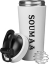 Insulated Stainless Steel Protein Sake Bottle dengan Wire Mixing Balls-24oz Insulated Shaker Bottle untuk bubuk Protein Blending, Smoothie Mixing, Tambahan Mixing dan untuk Pre- Wordout