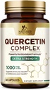 Suplemen Quercetin 1000mg - Natural, Plant-Based Dukungan bagi Imune, Cellular, Repiratory & Seasonal Perubahan - Ekstra Quercetin Dihidrat dari Sophora Yafika - 60 Vevgie Capsules
