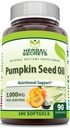 Herbal Rahasia Benih Pumpkin 1000 Mg Tambahan 124; 180 Softgels 124; Non-GMO 124; Gluten Free 124; Dibuat di AS