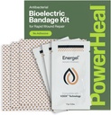 PowerHeal Bioelectric Bandage Kit for Wound Care & Healing - Layer, Adhesive Includes Wound Hydrogel, Can Be Cut to Fit - for Cuts, Abrasions, Blisters, Burns - 3- Pack, 4 "x 4"