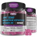 Tambahan Zinc and Magnesium, Zinc Magnesium Aspartate Post Workout Gummies for Men Women, Vitamin B6, B12, D3, Turmeric for Nighttime Recovery, Reduce Fatigue, Boost Immunity & Sleep, 120 Count