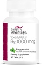 Sarana Bariatrik B-12 Speedy Melts, Vitamin B12 1000 mcg Suplemen, Melting Cepat dengan 200 mcg Acid Folic untuk Dukungan Nutres - Peppermint, 90 Count